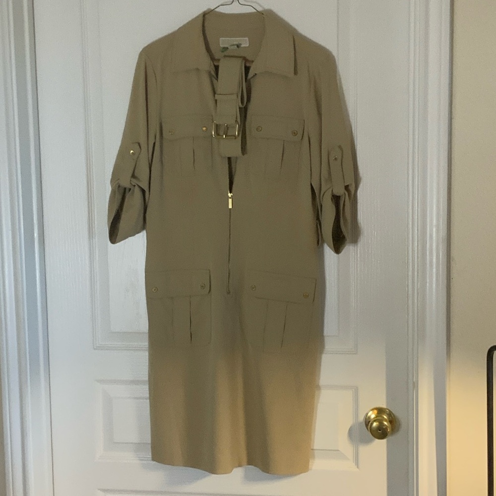 Michael Kors Khaki Belted Utility Dress